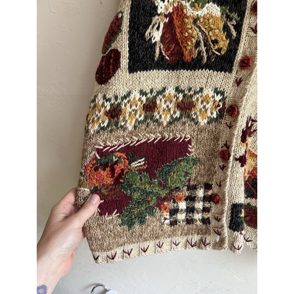 Vintage Heirloom Collectibles Novelty Sweater Vest XL Country Fall Farm Retro - Picture 6 of 7